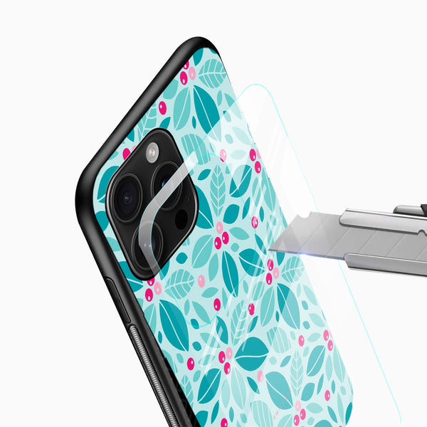 Green Leaves Glass Mobile Case – Fresh Nature Aesthetic Design - Cover Stall