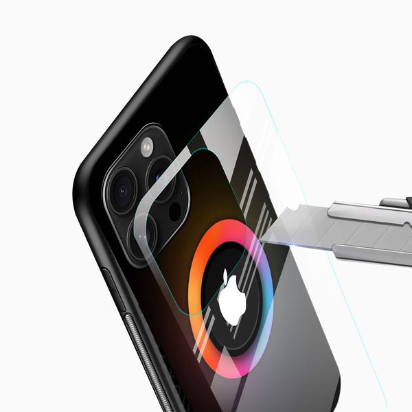 HD Blur Colorful Ring Glass Mobile Case – Modern Luxury Design - Cover Stall