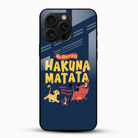 Hakuna Matata Cartoon Glass Mobile Case – No Worries Fun Design