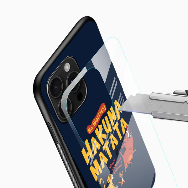 Hakuna Matata Cartoon Glass Mobile Case – No Worries Fun Design - Cover Stall