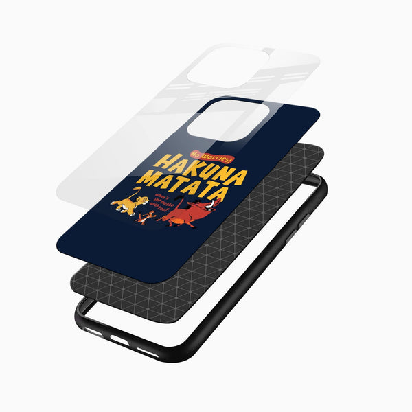 Hakuna Matata Cartoon Glass Mobile Case – No Worries Fun Design - Cover Stall