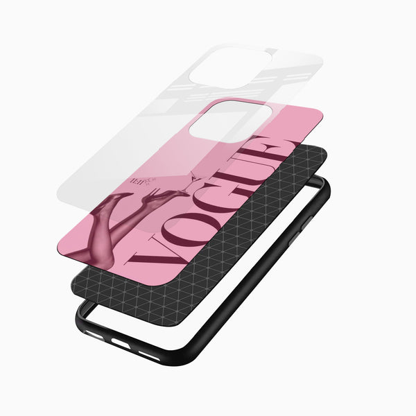 Premium glass back vogue aesthetic phone case with fashion artwork