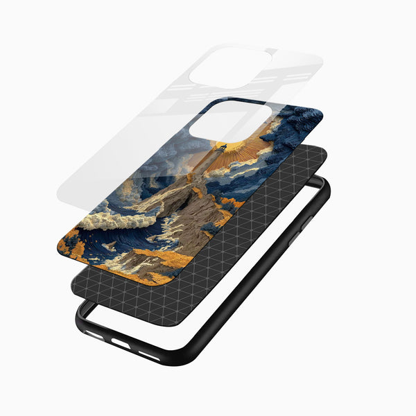 Celestial Lighthouse Glass Mobile Cover