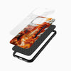 Luxury abstract autumn designer glass back mobile cover angled display for iPhone and Android