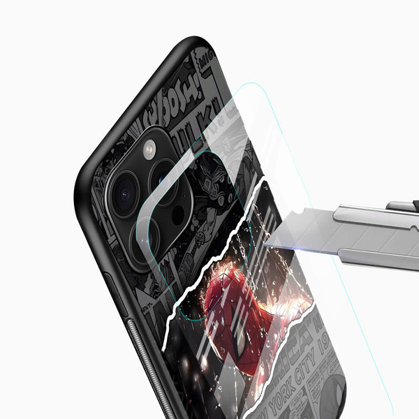 Slim shockproof spider hero mobile cover with protective edges side profile