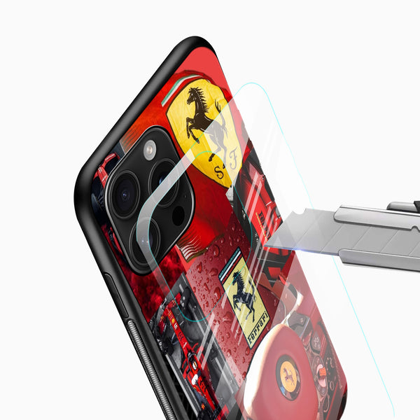 Slim shockproof Ferrari phone case with protective edges side profile