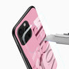 Slim shockproof pink designer phone case with protective edges side profile