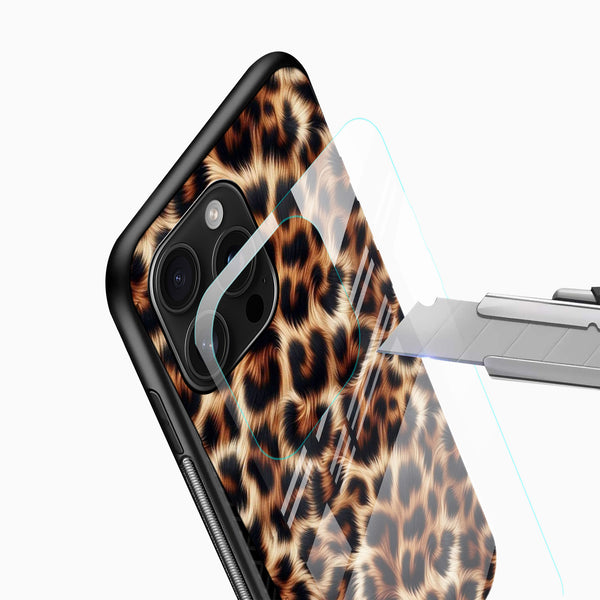 Slim shockproof leopard print phone case with protective edges side profile
