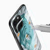 Space-inspired Glass Mobile Cover close-up with floating astronaut artwork and camera cutout detail