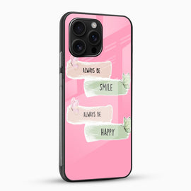 Always Be Smile Happy Quote Glass Phone Case