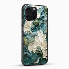 Ivory Bloom Abstract Glass Mobile Cover