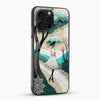 Premium feminine aesthetic mobile case side angle showing glossy tempered glass finish and slim fit design