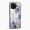 Premium fantasy landscape phone case side angle showing glossy tempered glass finish and slim fit design