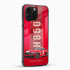 Premium Ford Mustang phone case side angle showing glossy tempered glass finish and slim fit design