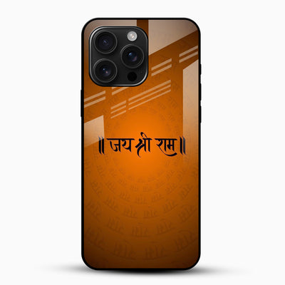 Jai Shri Ram Typography Glass Phone Case