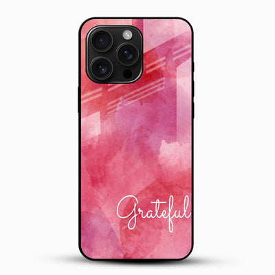 Grateful Pink Watercolor Glass Phone Case