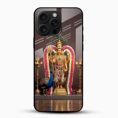 Lord Murugan Temple Idol Glass Phone Case