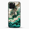 Emerald wave abstract tree mobile cover front angle view for iPhone with artistic layered nature design