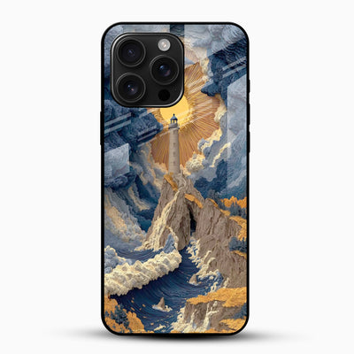 Celestial Lighthouse Glass Mobile Cover