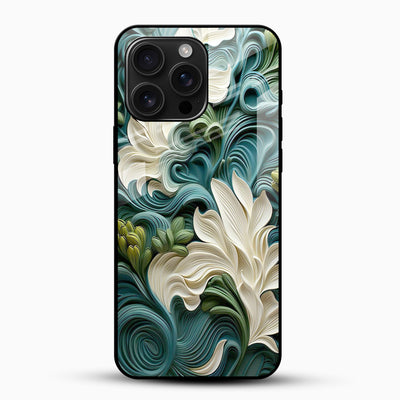 Ivory Bloom Abstract Glass Mobile Cover