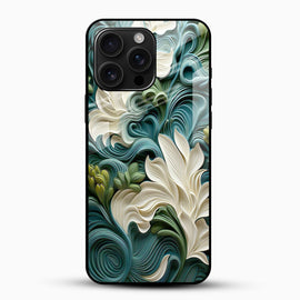 Ivory Bloom Abstract Glass Mobile Cover