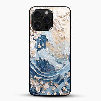 Cherry Blossom Ocean Glass Mobile Cover