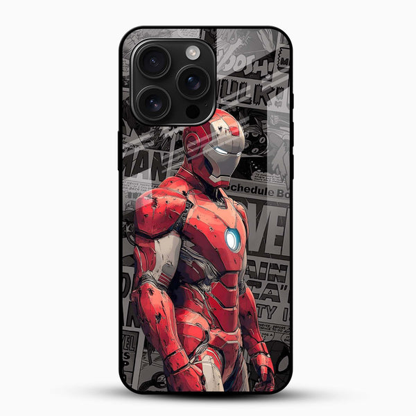 Ironman Superhero Glass Case – Premium Marvel Design - Cover Stall