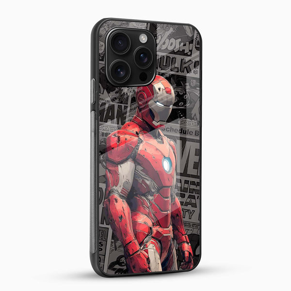 Ironman Superhero Glass Case – Premium Marvel Design - Cover Stall