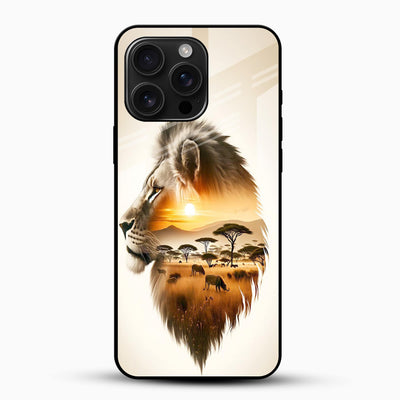 King of Forest Lion Glass Case