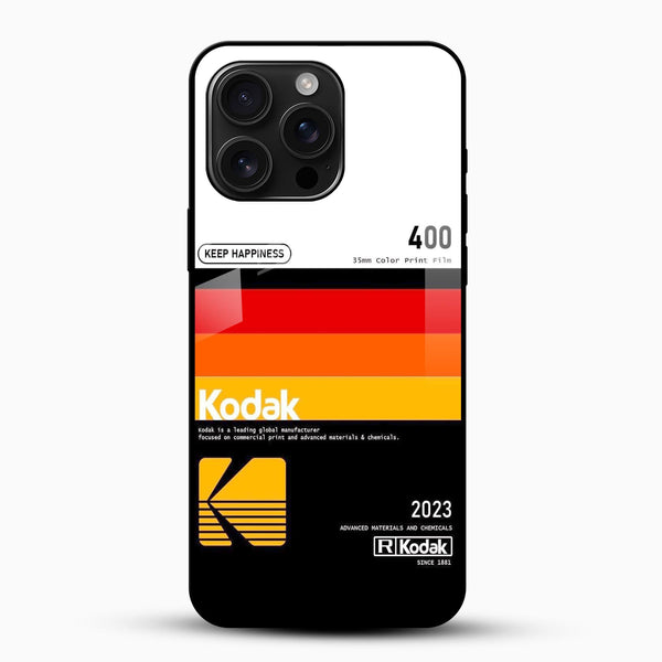Kodak Retro Film Glass Back Cover – Vintage Camera Aesthetic Design - Cover Stall