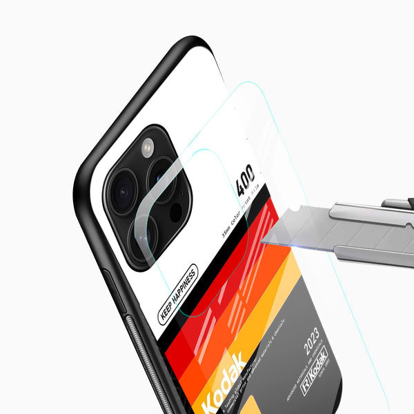 Kodak Retro Film Glass Back Cover – Vintage Camera Aesthetic Design - Cover Stall