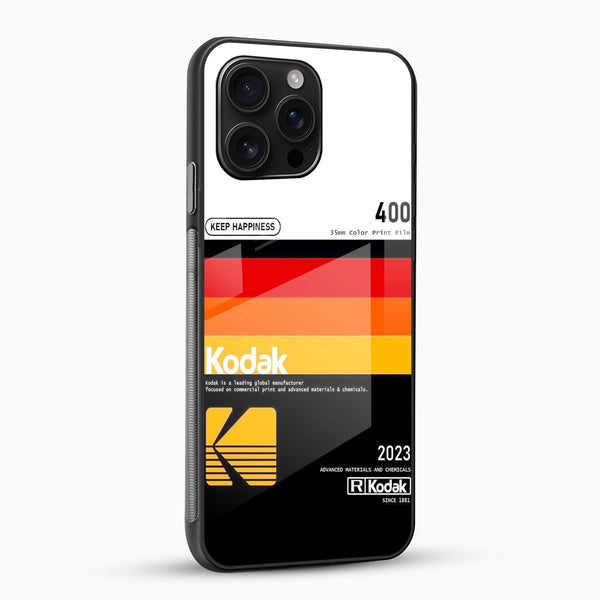 Kodak Retro Film Glass Back Cover – Vintage Camera Aesthetic Design - Cover Stall