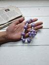 Lavender Pearl Beaded Phone Charm – Pastel Aesthetic Wrist Strap - Cover Stall