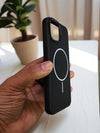 Matte Black - Leather MagSafe Phone Case - Cover Stall