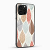 Earthy Leaf Pattern Glass Mobile Case – Minimal Nature Aesthetic - Cover Stall