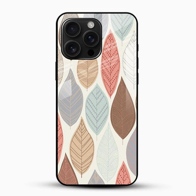 Earthy Leaf Pattern Glass Mobile Case – Minimal Nature Aesthetic