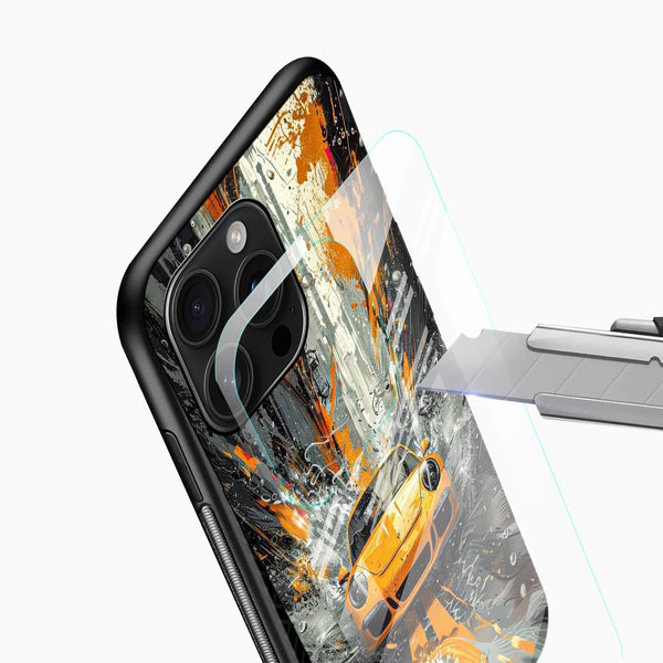 Lemon Porsche Car Glass Case - Cover Stall