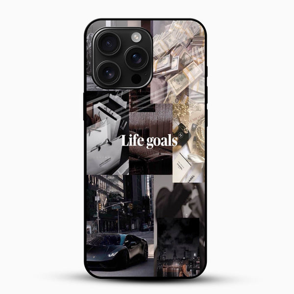 Life Goals Glass Mobile Cover - Cover Stall