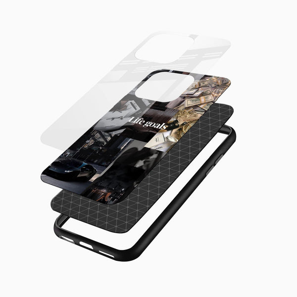 Life Goals Glass Mobile Cover - Cover Stall