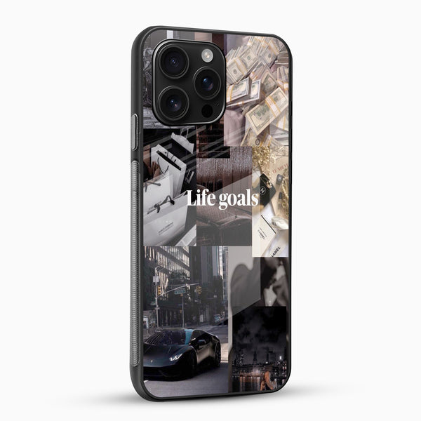 Life Goals Glass Mobile Cover - Cover Stall