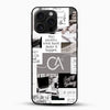 Life Goals Quote Glass Mobile Cover front angle view with motivational collage artwork for iPhone