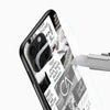 Inspirational quote collage mobile cover close-up with productivity-themed artwork and camera cutout