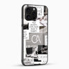 Premium motivational aesthetic phone case side angle showing glossy tempered glass finish and slim fit design