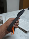 Black MagSafe Soft TPU Case with Orange Finger Grip - Cover Stall