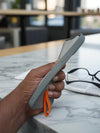 Grey MagSafe Soft TPU Case with Orange Finger Grip - Cover Stall