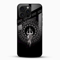 Mahadev Trishul Glass Mobile Case – Shiva Mandala Design - Cover Stall