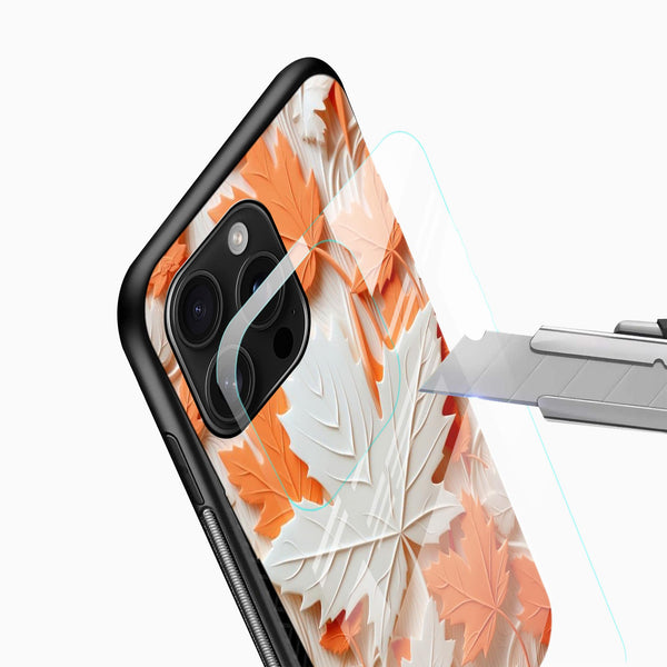 Maple Leaves Glass Mobile Case – Nature Inspired Aesthetic Design - Cover Stall