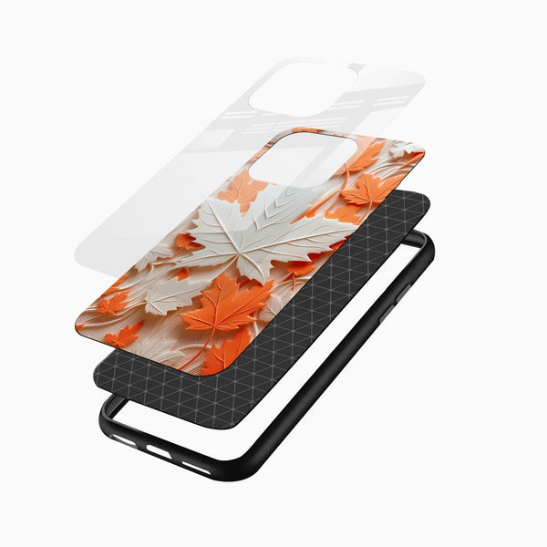 Maple Leaves Glass Mobile Case – Nature Inspired Aesthetic Design - Cover Stall