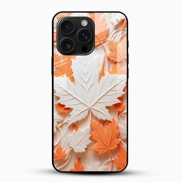 Maple Leaves Glass Mobile Case – Nature Inspired Aesthetic Design - Cover Stall