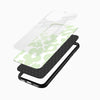 Mint Green Floral Aesthetic Glass Mobile Cover - Cover Stall